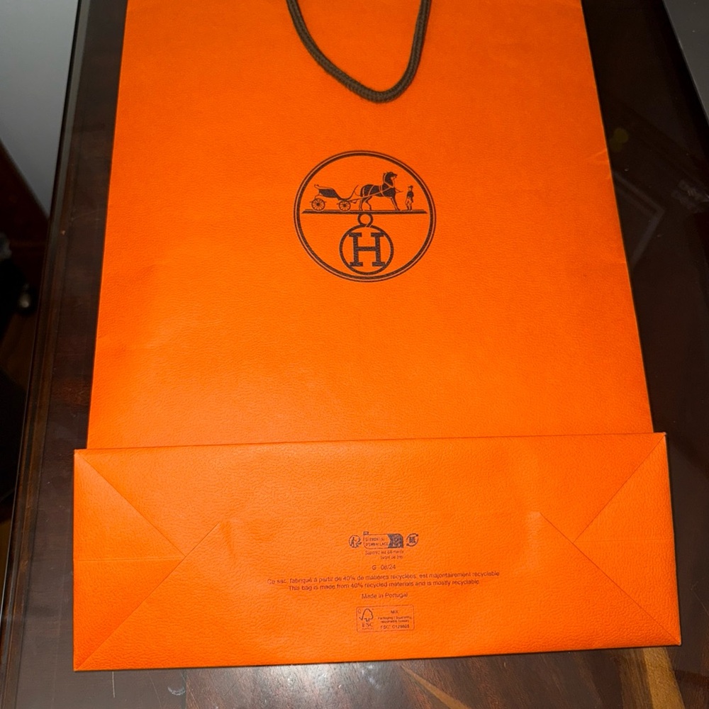Hermes Orange Shopping Gift Bag